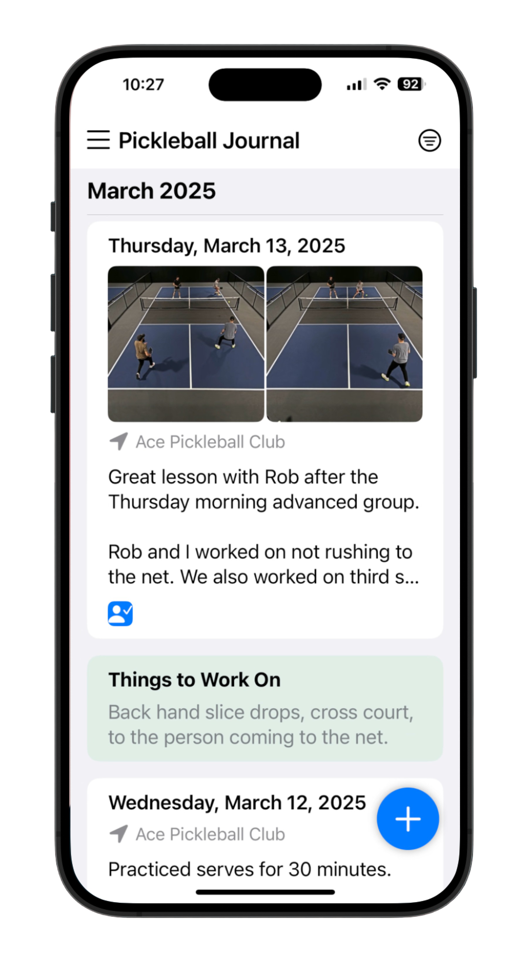 Pickleball Journal App