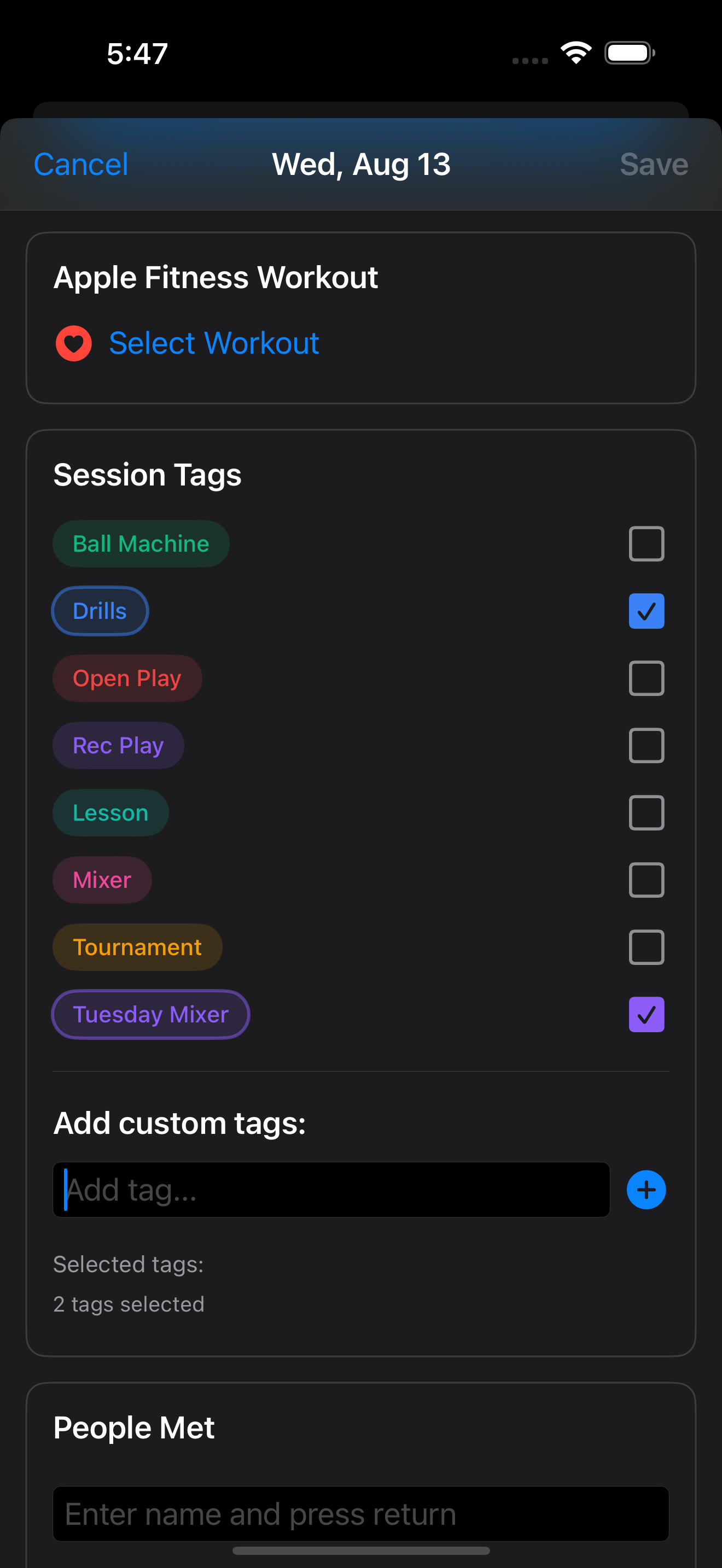 Tag Update Screenshot